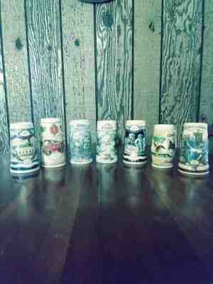 Beer Steins Mugs Miller Coors Budweiser Strohs Lot of 7