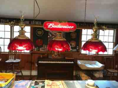 Budweiser Crystal Eagle Pool Table Light, Both Crystal Eagles Are Intact