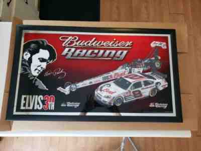 Elvis 30th Dale Jr. Budweiser Racing Mirror Sign 37.5