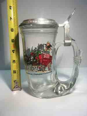 Unique Budweiser Glass Beer Stein, Champion Clydesdales, Anheuser-Busch, W. Germ