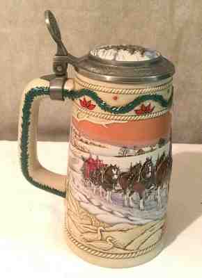 Budweiser Holiday Stein Signature Series American Homestead Brazil 1996 NEW Box