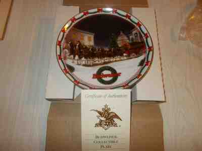 2000 ANHEUSER BUSCH COLLECTORS PLATE HOLIDAY THE CAPITAL CLYDESDALES BUDWEISER