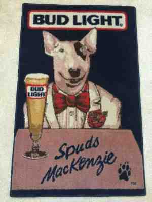 Bud Light Spuds Mackensie Rug Hard to Find Budweiser Beer Advertising FREE SHIP