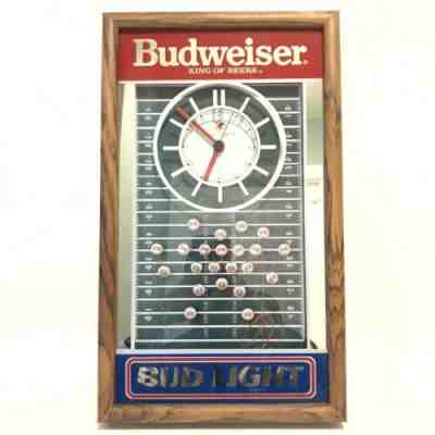 Budweiser vs. Bud Light Football Advertising Clock - Vintage RARE - 1982