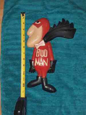 Vintage Clay Bud Man Collectible Budweiser Beer Advertising Wall Plaque RARE 