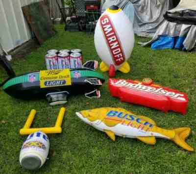 Vintage Beer Advertisement Inflatable lot  blimp,fish,six pack Miller Budweiser