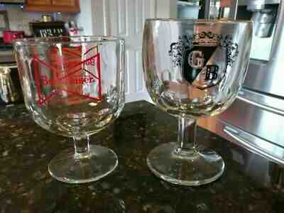 Vintage Griesedieck Bros Budweiser Glasses Goblets Thumbnail Thumbprint St Louis