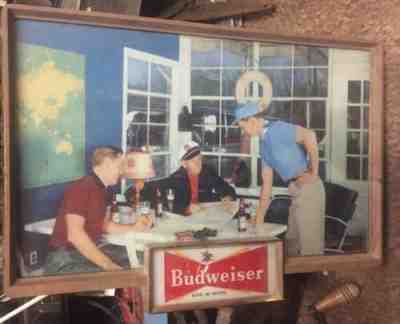 Vintage 1950's Budweiser Beer Sailing America’s Cup Lighted Sign 14