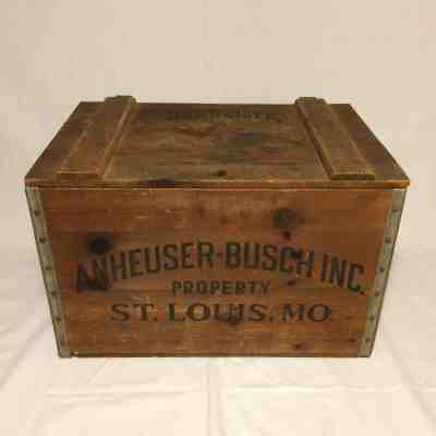 Vintage Wooden Anheuser Busch St. Louis Mo Beer Crate Budweiser Box