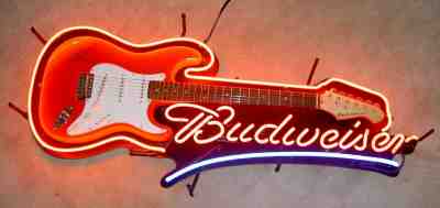 Budweiser Limited Edition Aria Electric Guitar Neon Sign