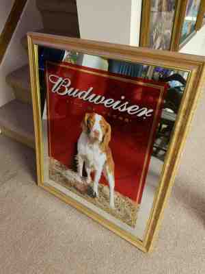 Budweiser Hunting Dog Mirror Very Rare Excellent Condition 29