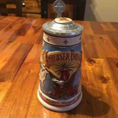 Anheuser Busch Beer Stein 1996 Membership Lidded Worlds Largest Brewer