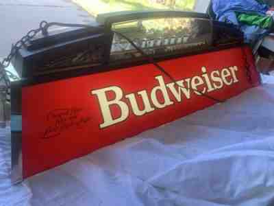 Vintage Original Budweiser Beer Champion Clydesdale Horse Team Lighted Sign 