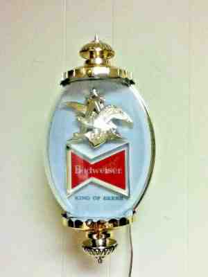 Budweiser beer sign lighted wall sconce 1964 bar light vintage illuminated AW8