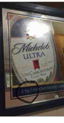 Vintage 2002 Michelob Ultra Low Card Beer Mirror Rare Misprint 2.9 Carb