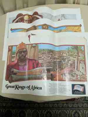 Vintage Budweiser Great Kings Of Africa Marketing Posters LOT OF 8 (#1-8)