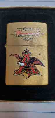 ZIPPO 2000 Budweiser Millennium brass lighter. Broken seal 