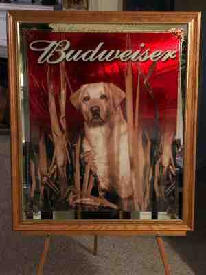 Budweiser Old Yellow Labrador Mirror Limited Edition (Rare) made in 2000 