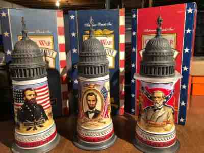 Anheuser-Busch Civil War Commemorative Series Set Of 3. NIB