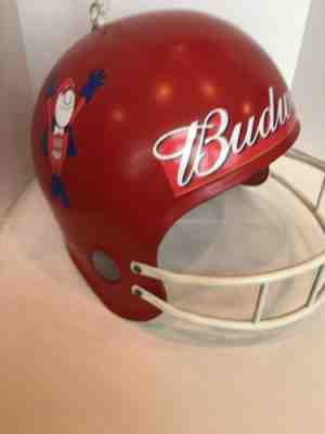 HUGE BUDWEISER FOOTBALL HELMET LIGHT MAN CAVE SUPER BOWL LAMP