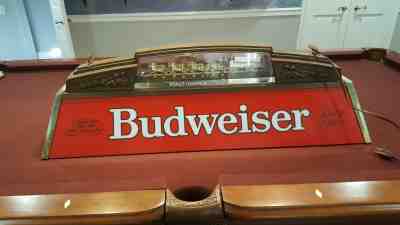 Vintage Budweiser Red Hanging Pool Table Light with Clydesdale Horses 