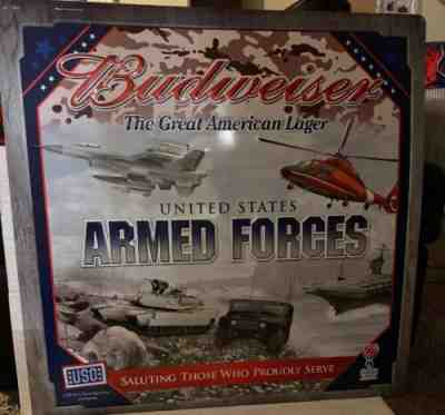 Budweiser Salutes U.S. Armed Forces  Metal Beer Sign 30