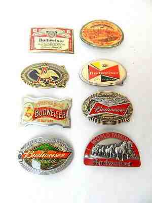 1R Budweiser Busch Beer BELT BUCKLE Collection 8 Different Advertising Metal