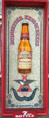 Vintage Budweiser King of Beers.  7 Oz. Bottle Acrylic 3d Wall Hanger Sign.  