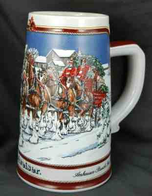 1989 Budweiser Collector's Series Stein Anheuser-Busch Beer Mug Cup, Clydesdales