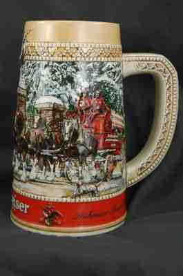 1987 Budweiser Collector C Series Stein Anheuser-Busch Beer Mug Cup, Clydesdales