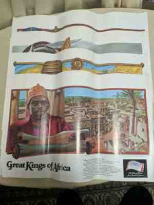 Vintage Budweiser Great Kings Of Africa Marketing Posters LOT OF 8 (#1-8)