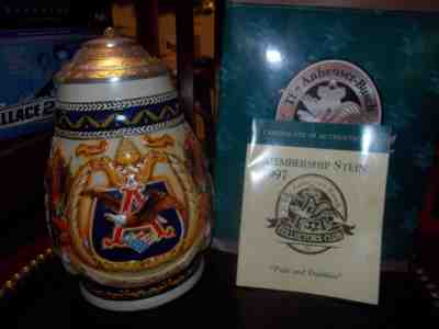 Anheuser Busch 1997 Members Only Stein Pride and Tradition Budweiser CB5 NIB