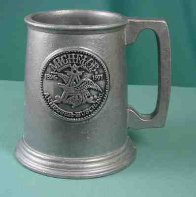 1971 RWP WILTON COLUMBIA PA MICHELOB PEWTER 75th ANNIVERSARY MUG ~ BUDWEISER