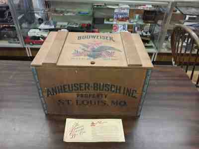 Vintage Budweiser Anheuser Busch Centennial Wooden Beer Crate Box 1876 - 1976