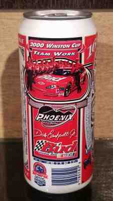 * DALE EARNHARDT 2000 NASCAR BUDWEISER PULL TAB BEER CAN HALF QUART BOTTOM OPEN