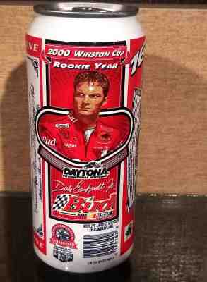  DALE EARNHARDT JR ROOKIE 2000 NASCAR BUDWEISER PULL TAB BEER CAN HALF QUART 