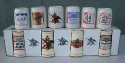 2 Complete Sets of Anheuser-Busch Budweiser Mini Steins N3289 & N4573 (NIB)