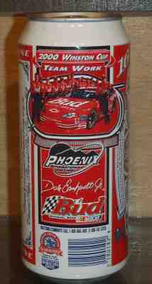 * DALE EARNHARDT 2000 NASCAR BUDWEISER PULL TAB BEER CAN HALF QUART BOTTOM OPEN