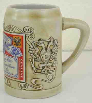 Antique Budweiser Label Beer Stein Anheuser-Busch By Ceramarte In Brazil