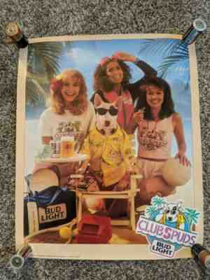 VINTAGE Club Spuds Original 1988 Bud Light Wall Poster 14