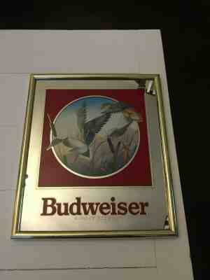 Budweiser Mallard Ducks Duck Mirror Sign Wall Art 1990 Anheuser-Busch, Inc.