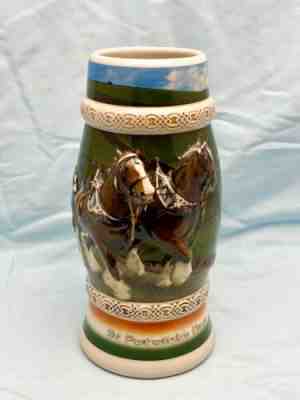 Budweiser St. Patrick's Day 2005 Clydesdales in Ireland Stein No C5613  7.5”