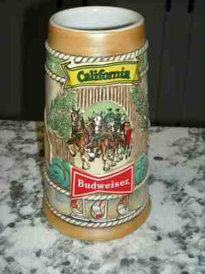 Vintage California Budweiser Ceramarte Brazil Stein Mug 1981 Limited Beer