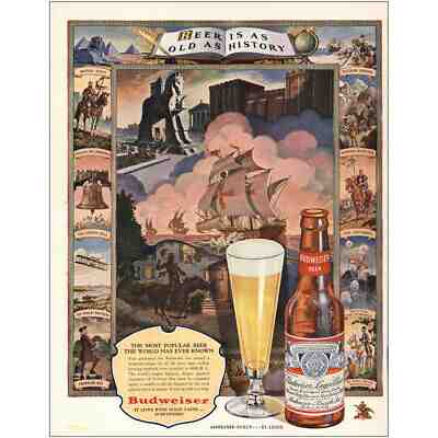 1947 Budweiser: Beer Is As Old As History Vintage Print Ad