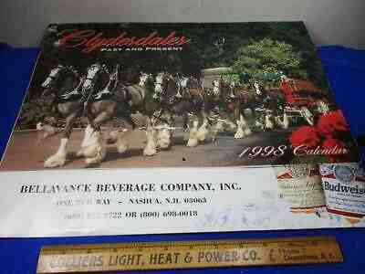 1998 Budweiser Clydesdales Calendar From Bellavance Beverage Co. NH Prints