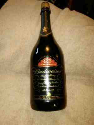 125th Anniversary Budweiser Champagne Bottle Perfect Shape Still sealed NR