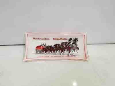 VTG Budweiser Champion Clydesdales Busch Gardens Glass Ashtray Dish