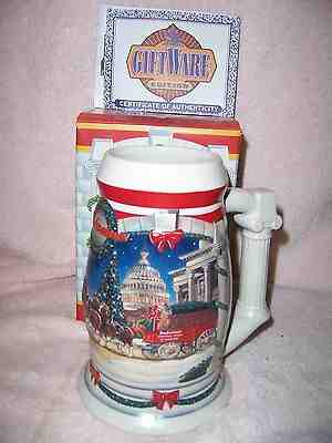 2001 Budweiser Holiday Stein Christmas at the Capital COA