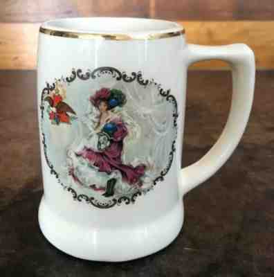 Vintage Ceramic Budweiser Girl Beer Stein Mug USA