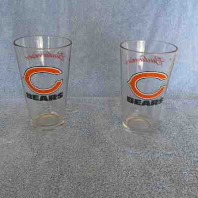 CHICAGO BEARS NFL FOOTBALL BUDWEISER BEER PAIR OF PINT GLASSES NEW